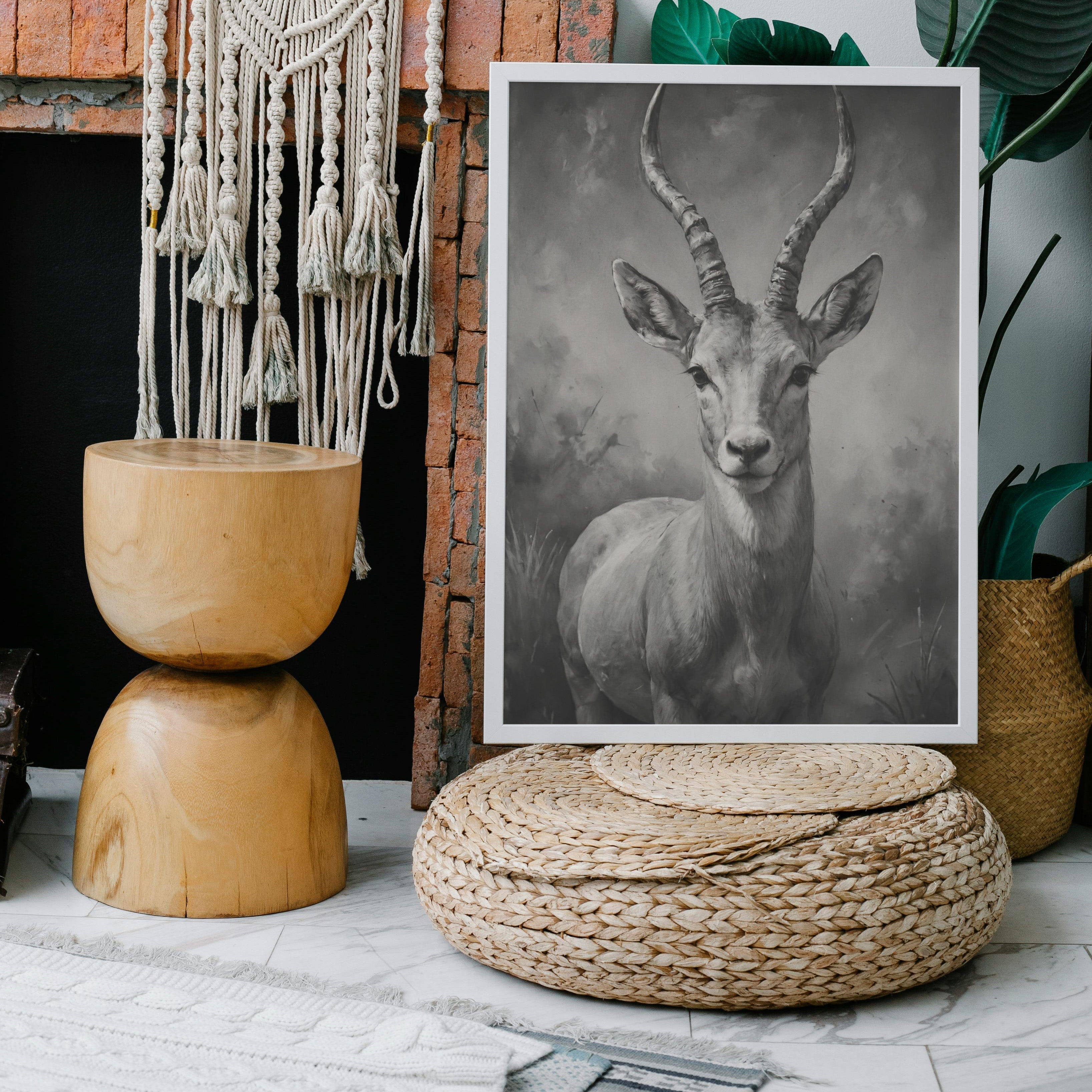 arte em canvas - Olhar gracioso- Impressão artística a carvão