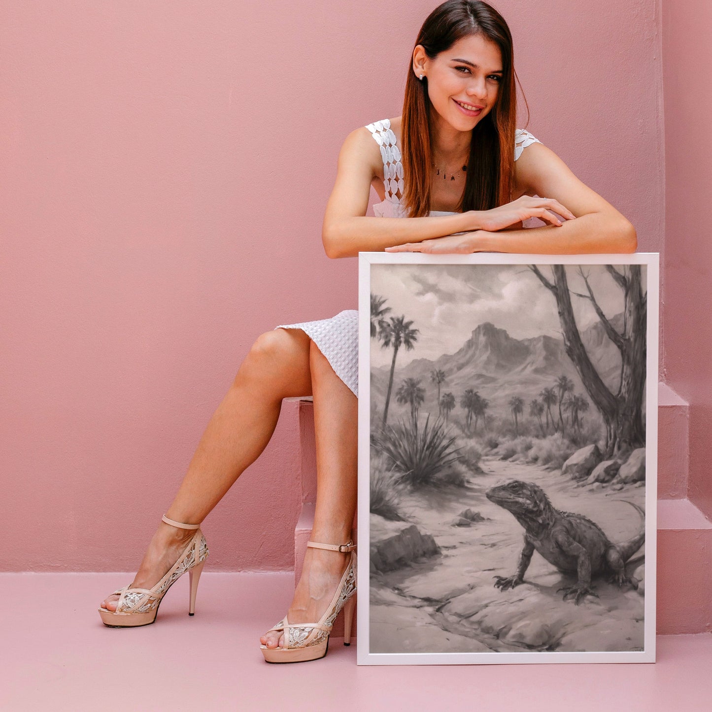 decoração de parede - Impressão artística em carvão