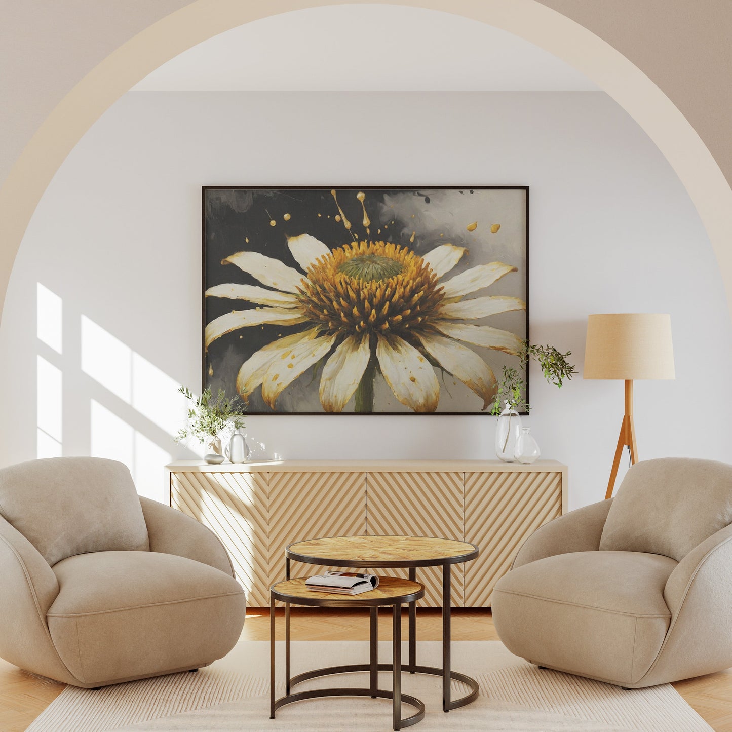 decoração com quadros - Arte Floral Abstrata