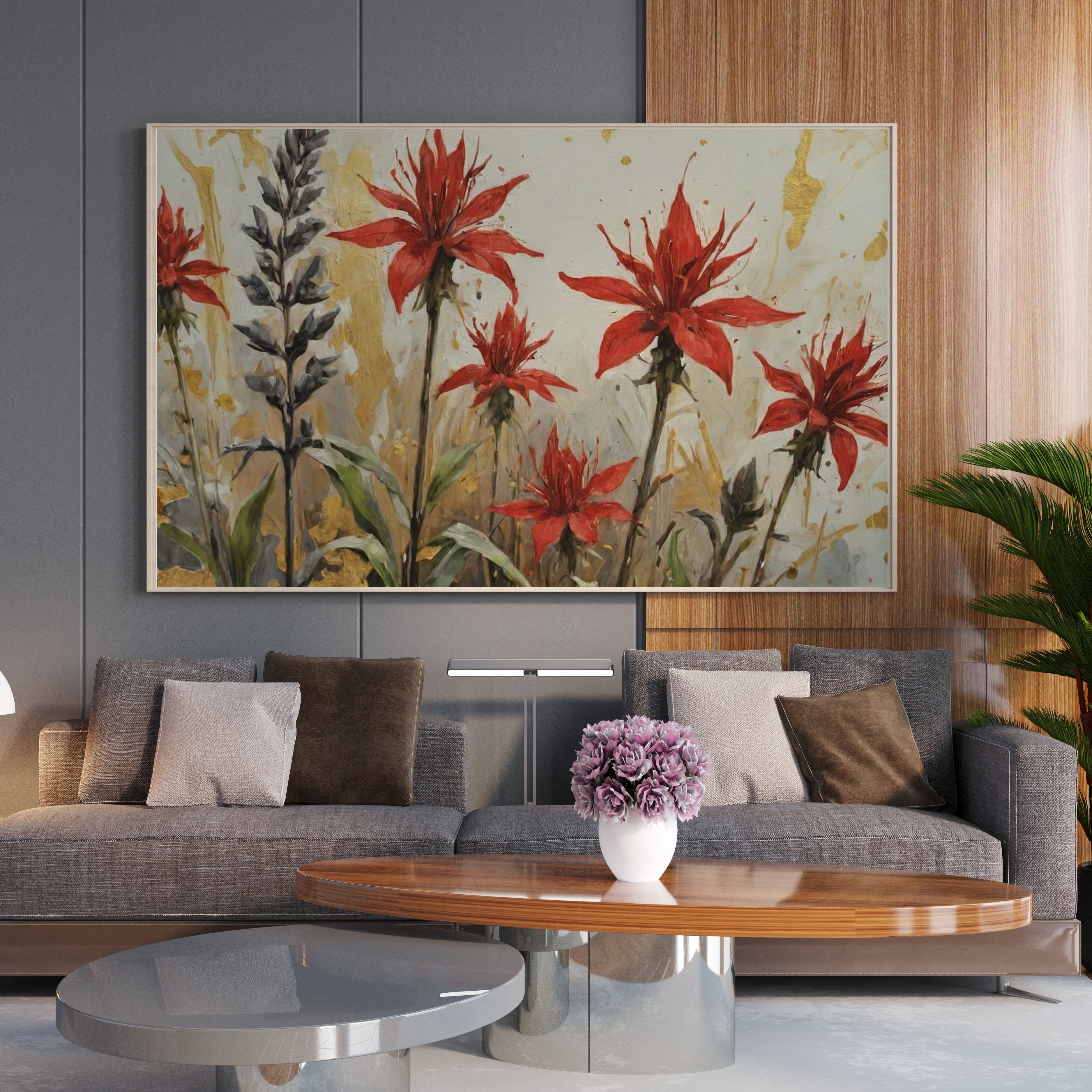 cuadros para sala - Arte Floral Abstrata