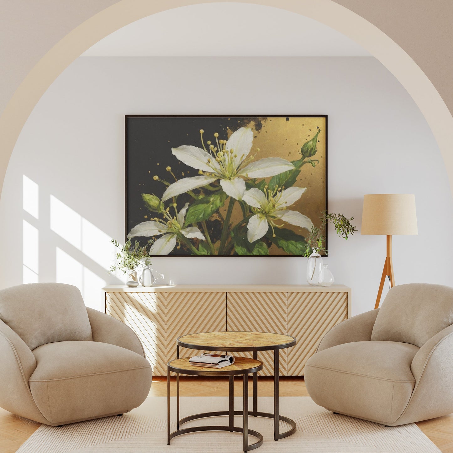 arte em canvas - Arte Floral Abstrata