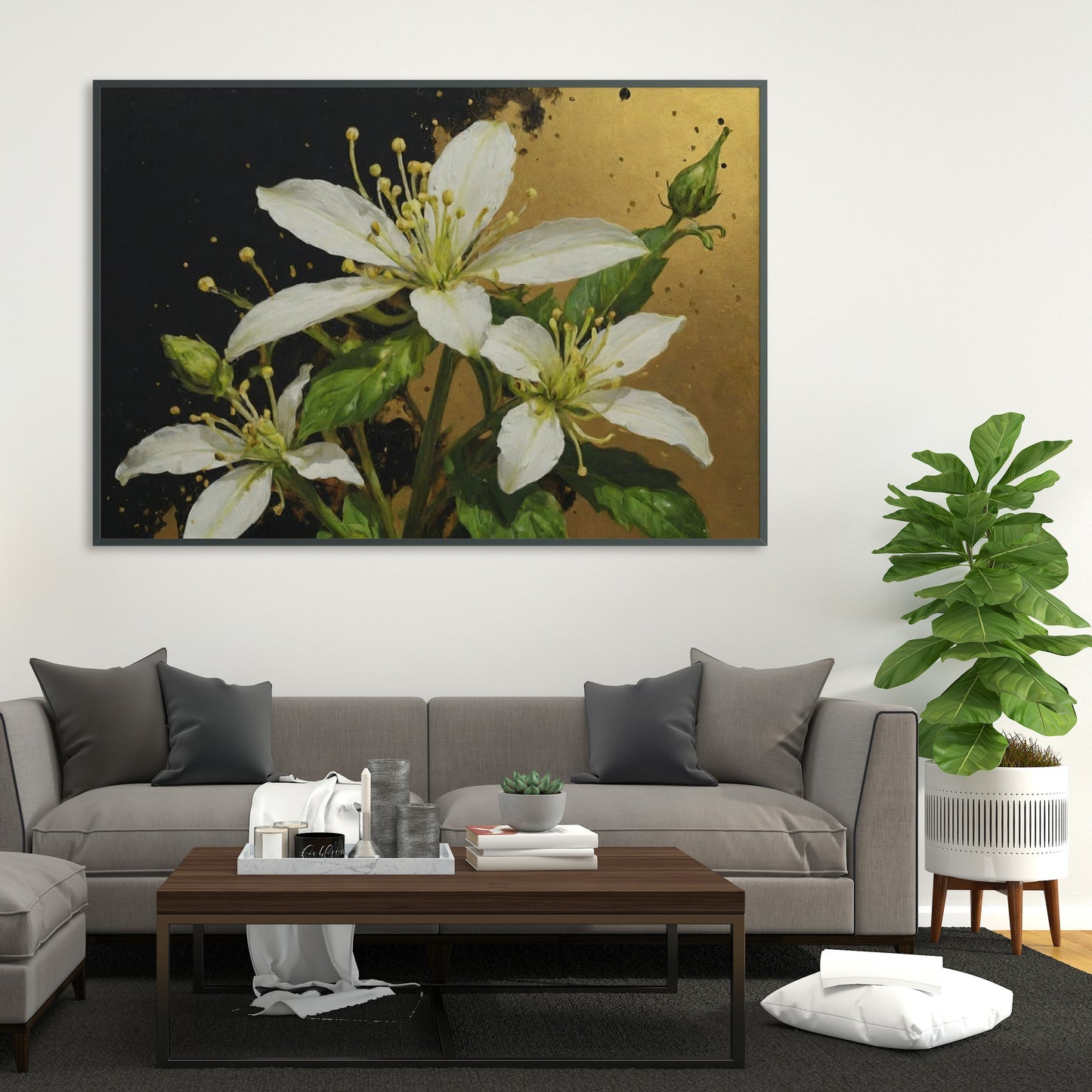 arte em canvas - Arte Floral Abstrata
