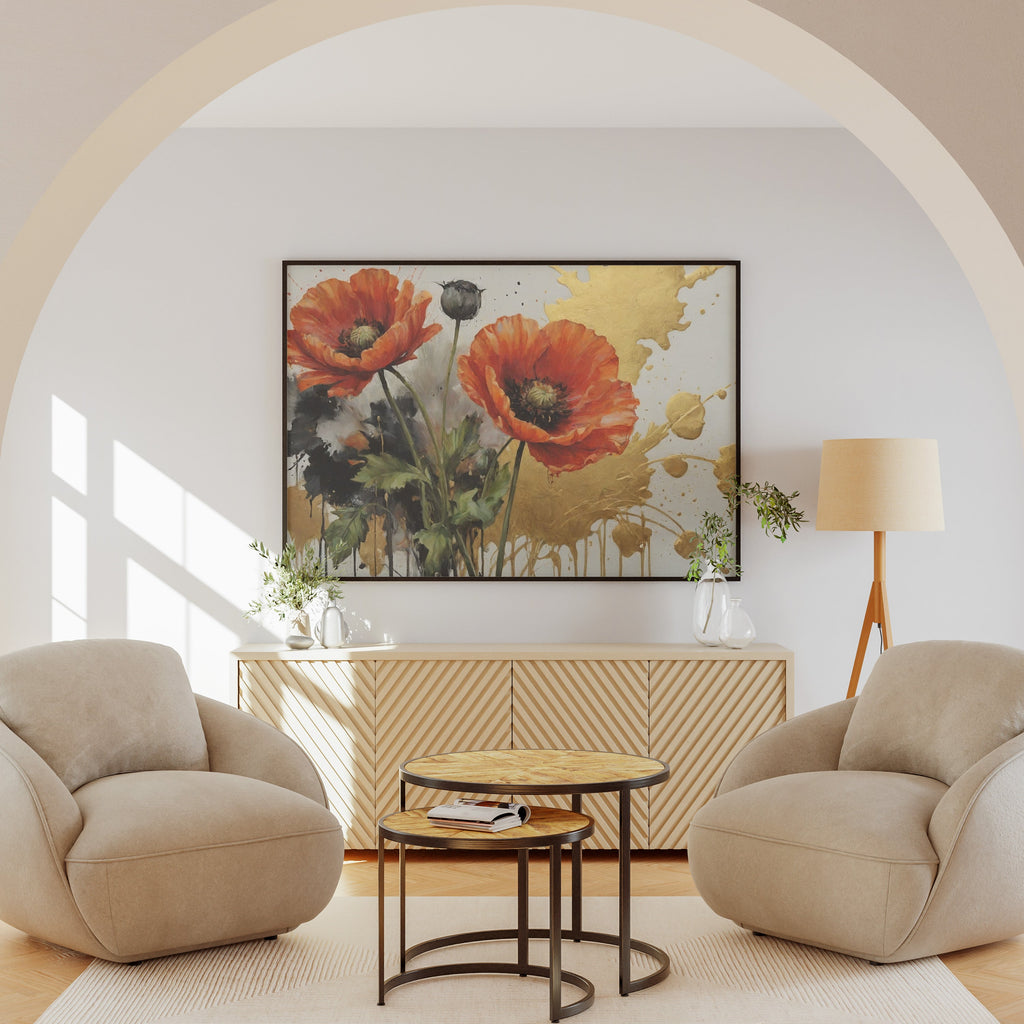 cuadros para sala - Arte floral abstrata