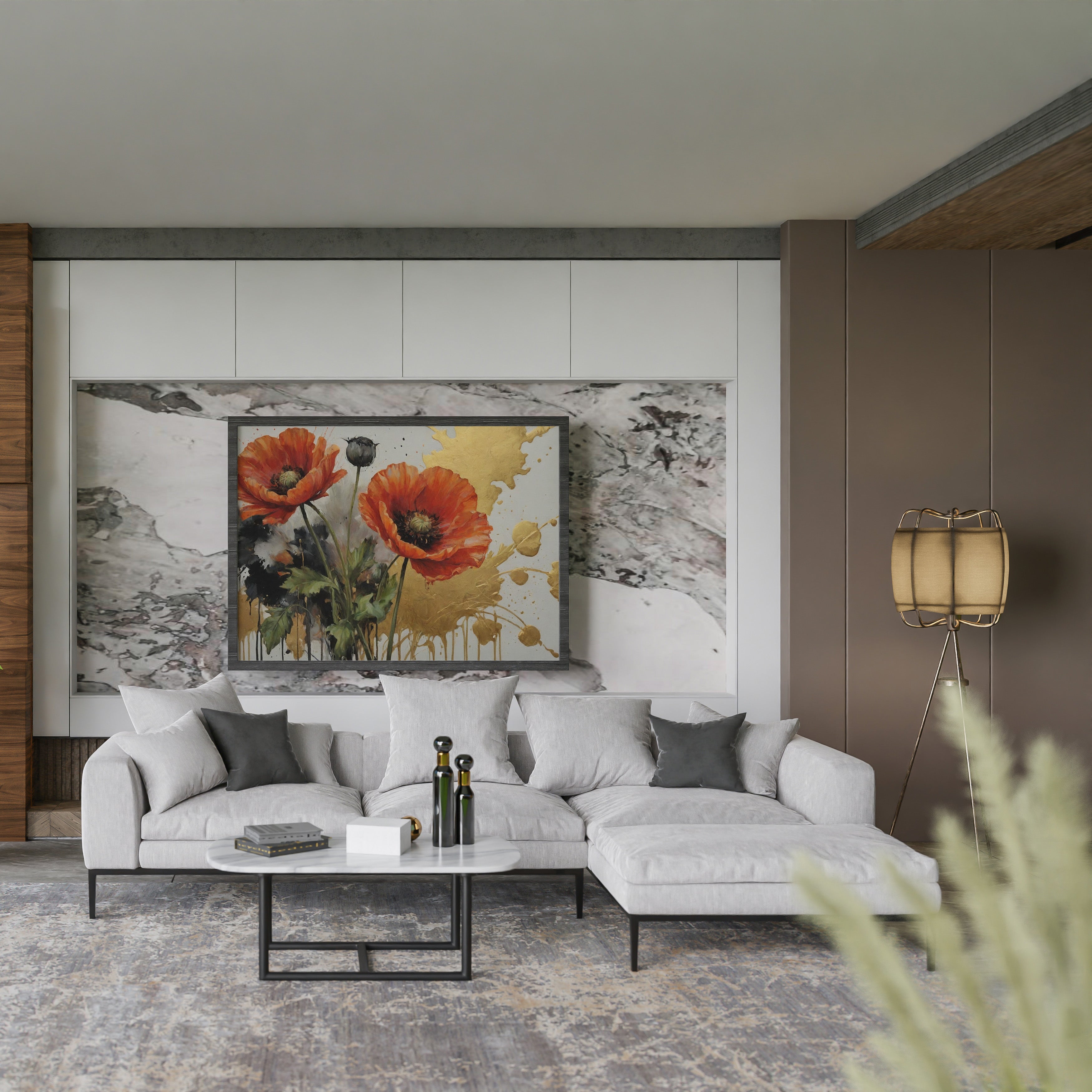 cuadros para sala - Arte floral abstrata