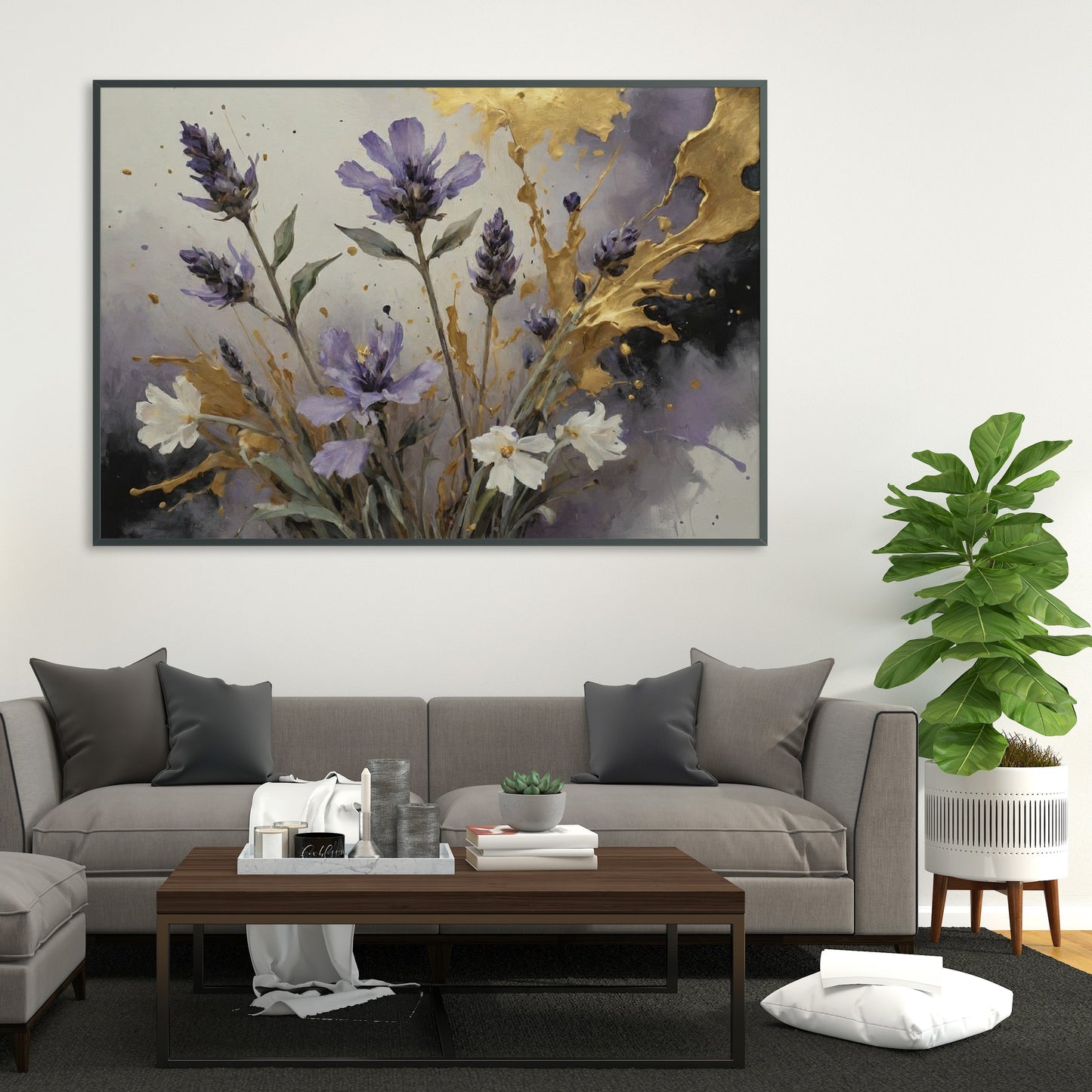 quadros com moldura - Arte Floral Abstrata