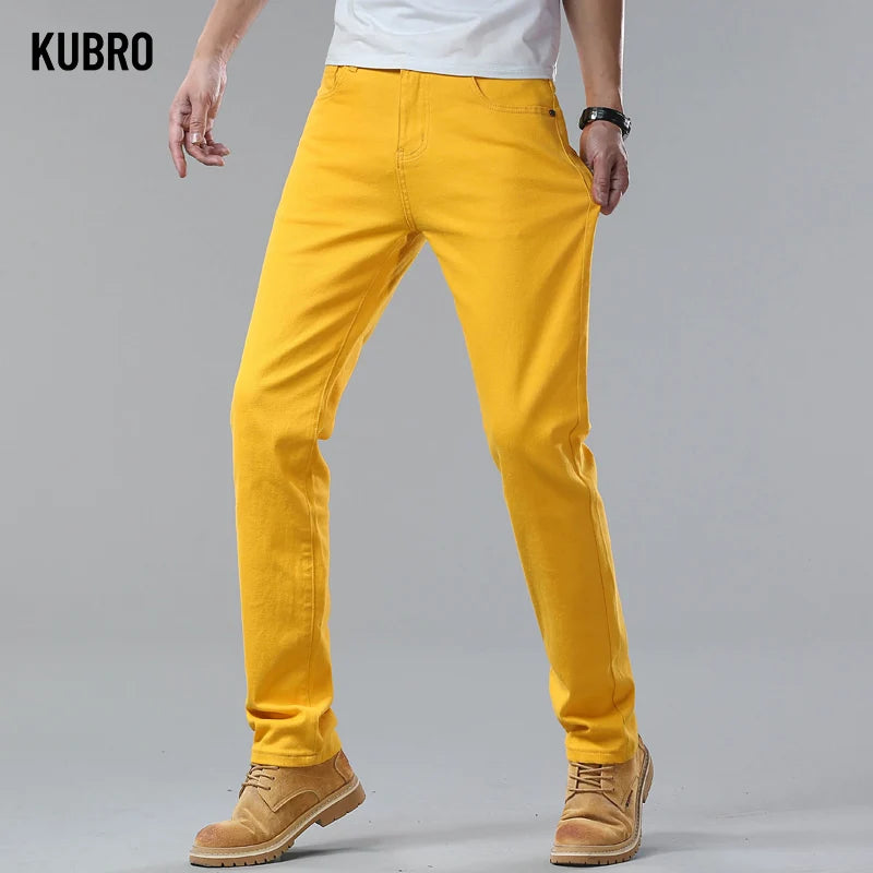 Pantalones de Hombre 5 Colores Algodón Casual Slim Rectos 4 Estaciones
