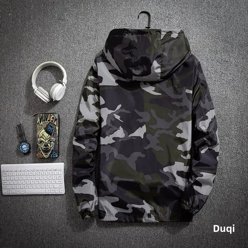 Chaqueta de Hombre Outdoor Camuflaje Casual Protección Solar Abrigo de Verano