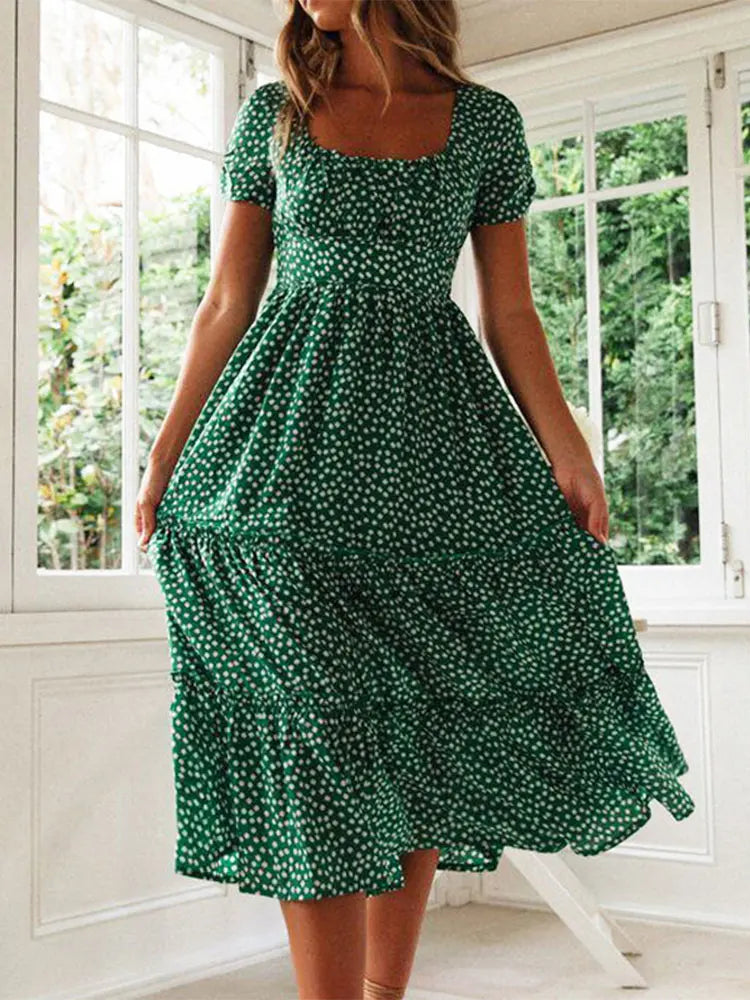 Marivelle Vestido Verde Boho Chic