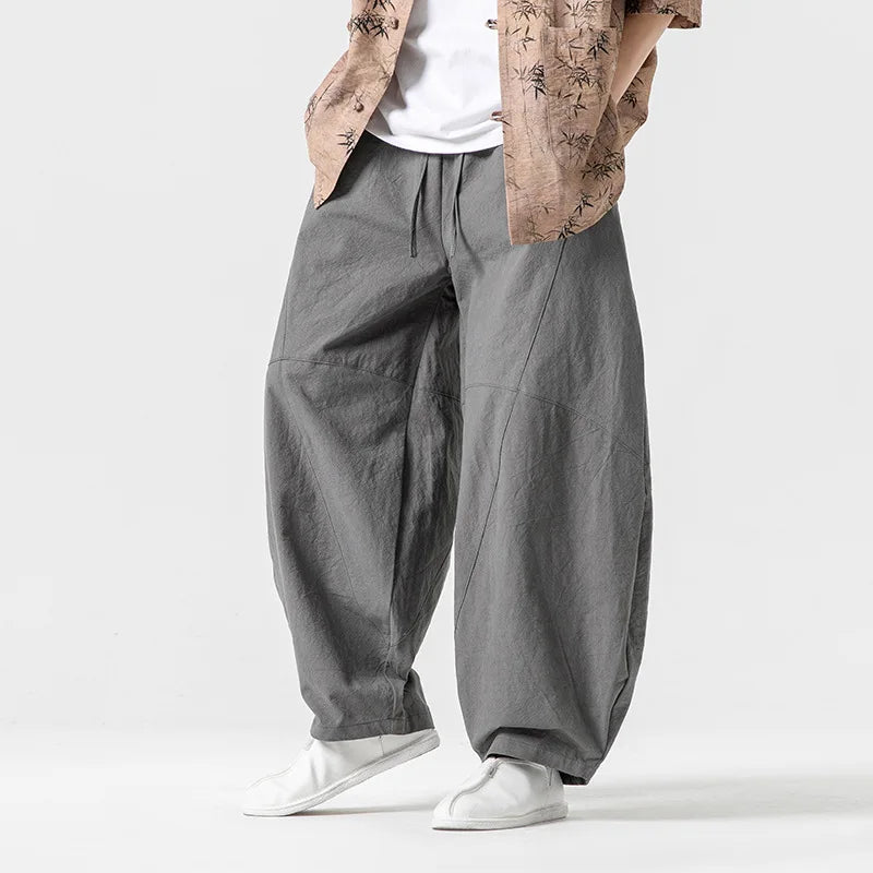 Pantalones Harem para Hombre de Lino Suelto Oversized Casual de Primavera