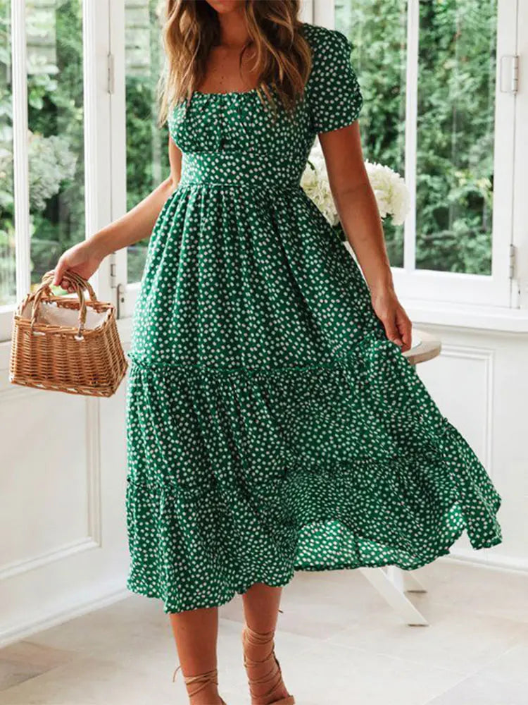 Marivelle Vestido Verde Boho Chic