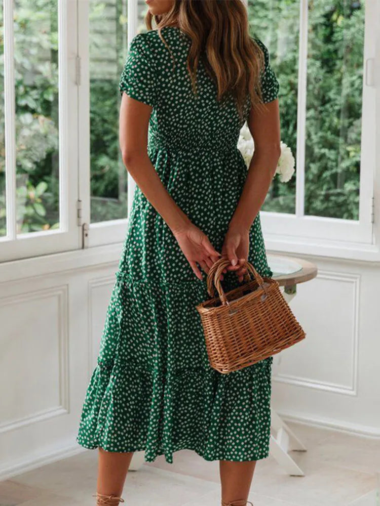 Marivelle Vestido Verde Boho Chic