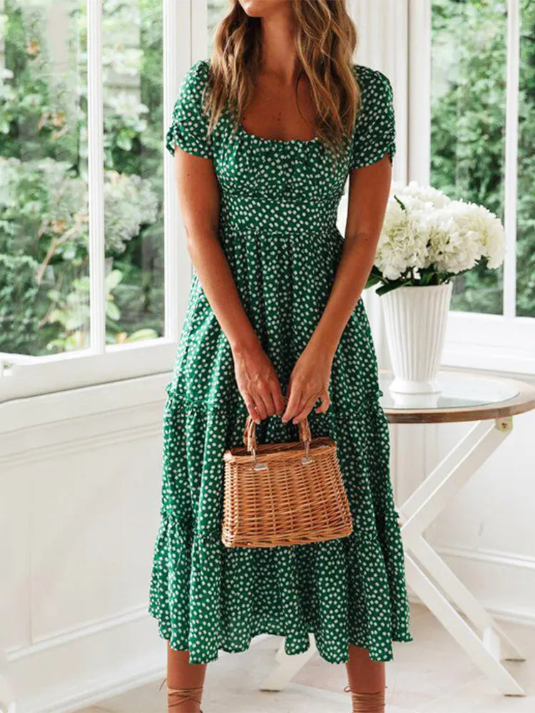 Marivelle Vestido Verde Boho Chic