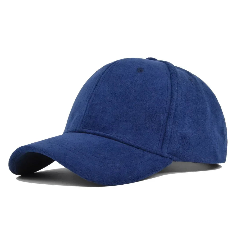 Gorras de béisbol unisex de ante ajustables, de color sólido, cálidas para invierno y otoño, sombrero para el sol