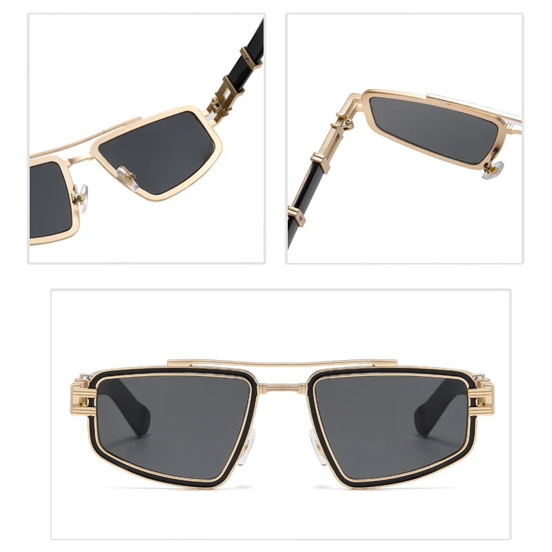 Gafas de sol retro de doble haz para mujeres y hombres, protección solar para exteriores