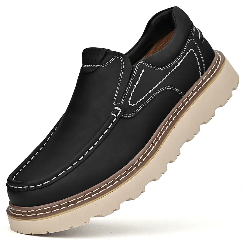 Zapatos Oxford de Cuero Genuino para Hombre, Casual, de Invierno, Diseño Empresarial