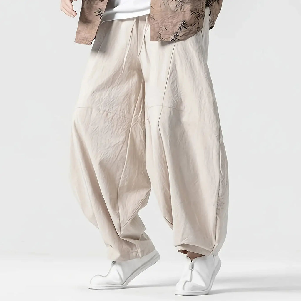 Pantalones Harem para Hombre de Lino Suelto Oversized Casual de Primavera
