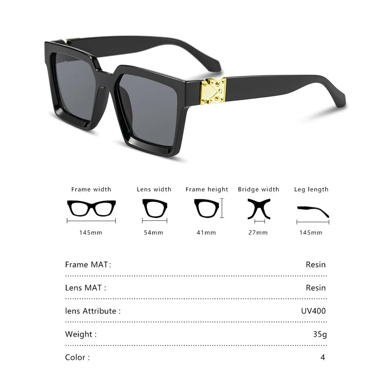 Gafas de Sol Cuadradas Vintage UV400 para Hombre y Mujer - Diseño Exclusivo