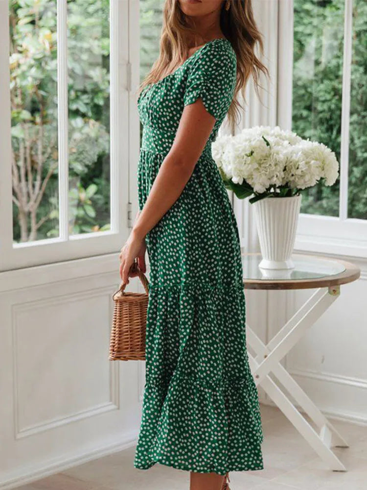 Marivelle Vestido Verde Boho Chic