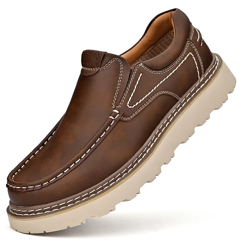 Zapatos Oxford de Cuero Genuino para Hombre, Casual, de Invierno, Diseño Empresarial
