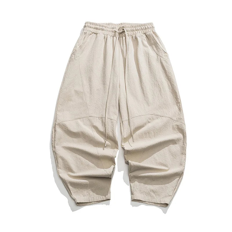 Pantalones Harem para Hombre de Lino Suelto Oversized Casual de Primavera