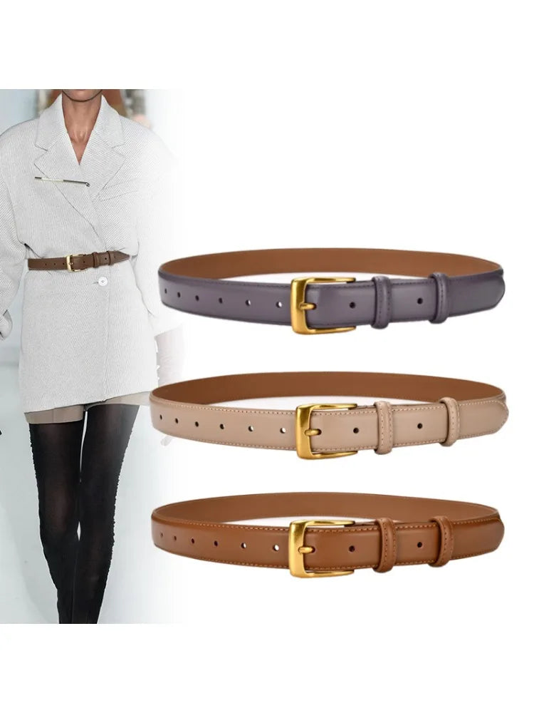 Cinturón de Mujer Retro de Lujo de Cuero Diseñador Accesorio para Vestido