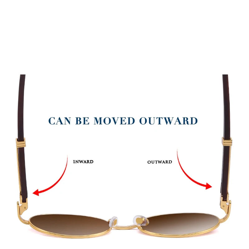 Gafas de sol ovaladas de madera vintage de lujo unisex de moda 2024