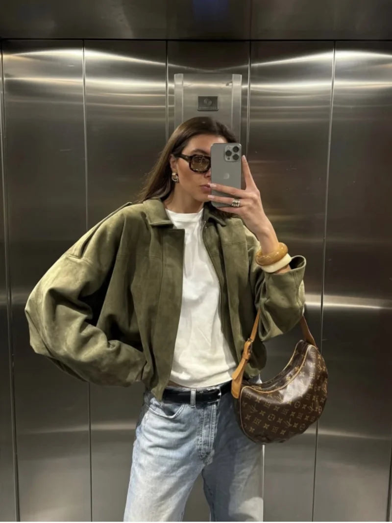 Avenna Jaqueta bomber de tamanho grande