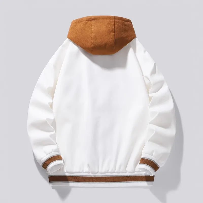 Chaqueta Universitaria para Hombre y Mujer con Capucha, Abrigo de Béisbol Talla Grande, Tendencia Otoñal