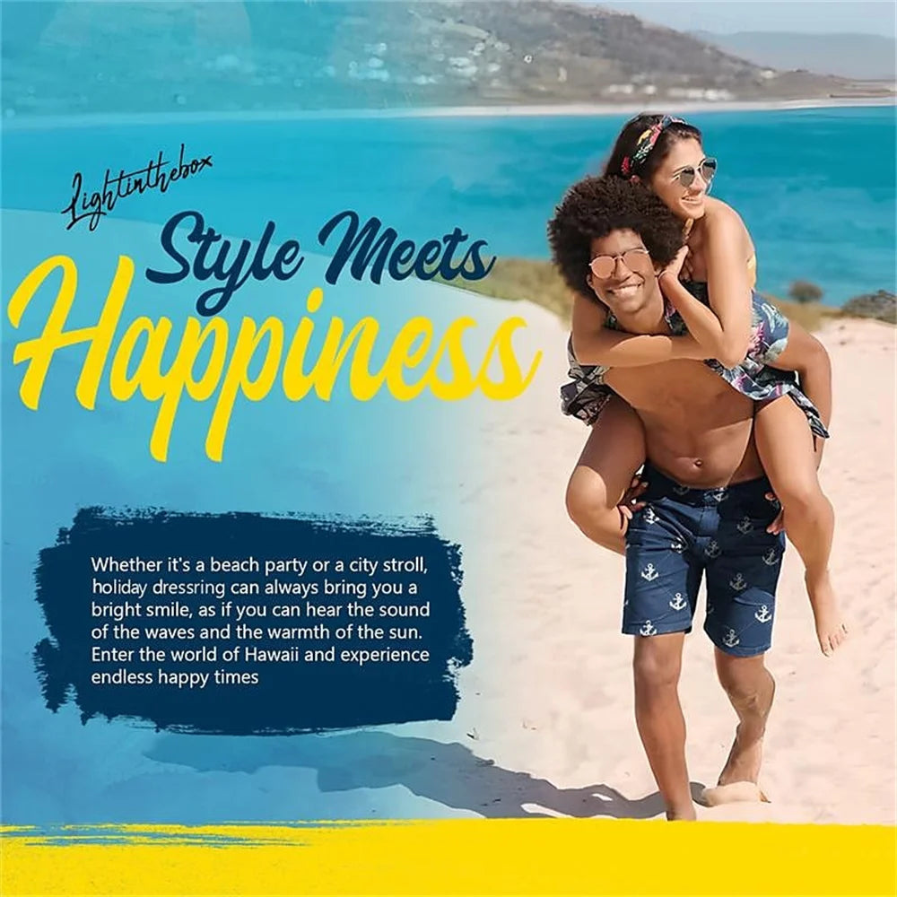 Camisa de Hombre Estilo Étnico Casual de Verano de Manga Corta Suelta Tipo Hawaiian