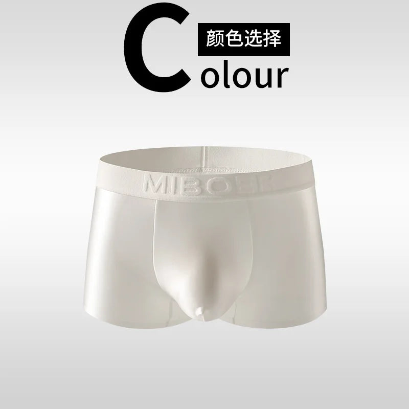 Bóxer para Hombre de Satén Sin Costuras de Secado Rápido Verano de Seda Fría de Cintura Baja