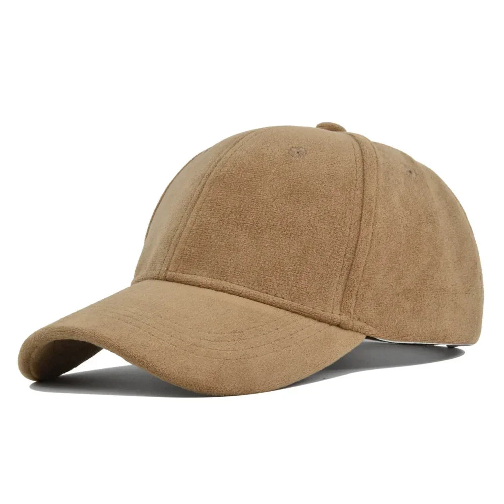 Gorras de béisbol unisex de ante ajustables, de color sólido, cálidas para invierno y otoño, sombrero para el sol