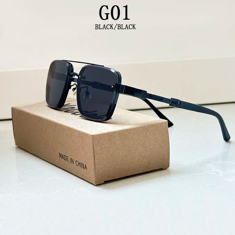 Gafas de sol de lujo para hombres vintage al aire libre tendencia 2025