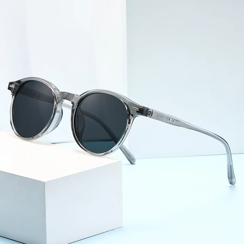 Gafas de sol redondas vintage UV400 de lujo pequeñas para mujeres y hombres, diseñador