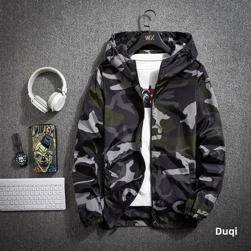 Chaqueta de Hombre Outdoor Camuflaje Casual Protección Solar Abrigo de Verano