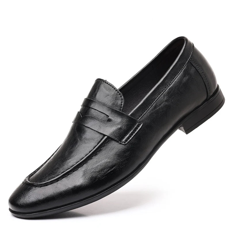 Mocasines de Cuero para Hombre Zapatos Casual de Negocios Oficina Cómodos Slip-On